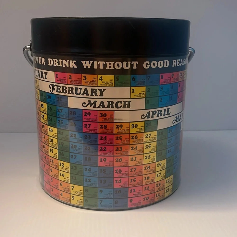 Colorful Drinking Man's Calendar Ice Bucket